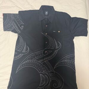 Men's TANOA SAMOA Tribal Pattern Shirt size medium